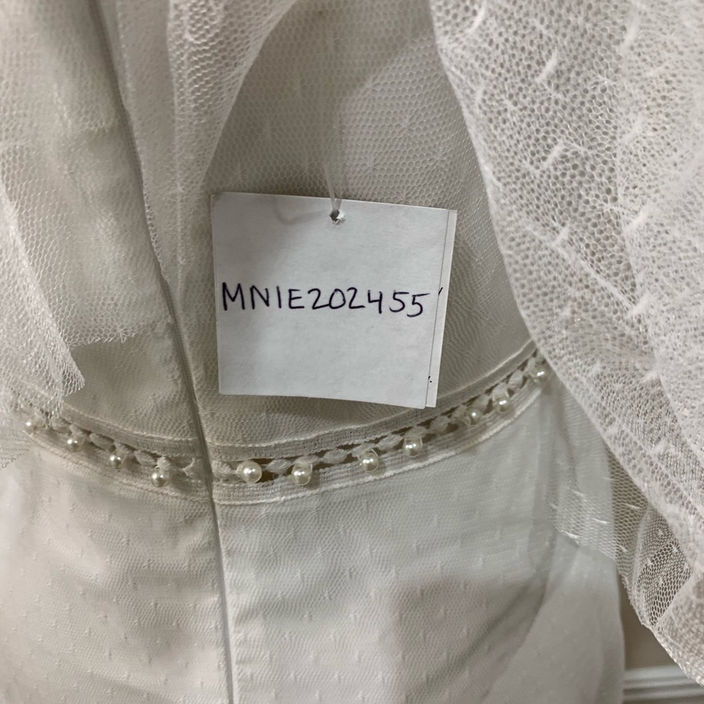 Aidan mattox white pearl tiered mesh midi dress - Picture 7 of 10